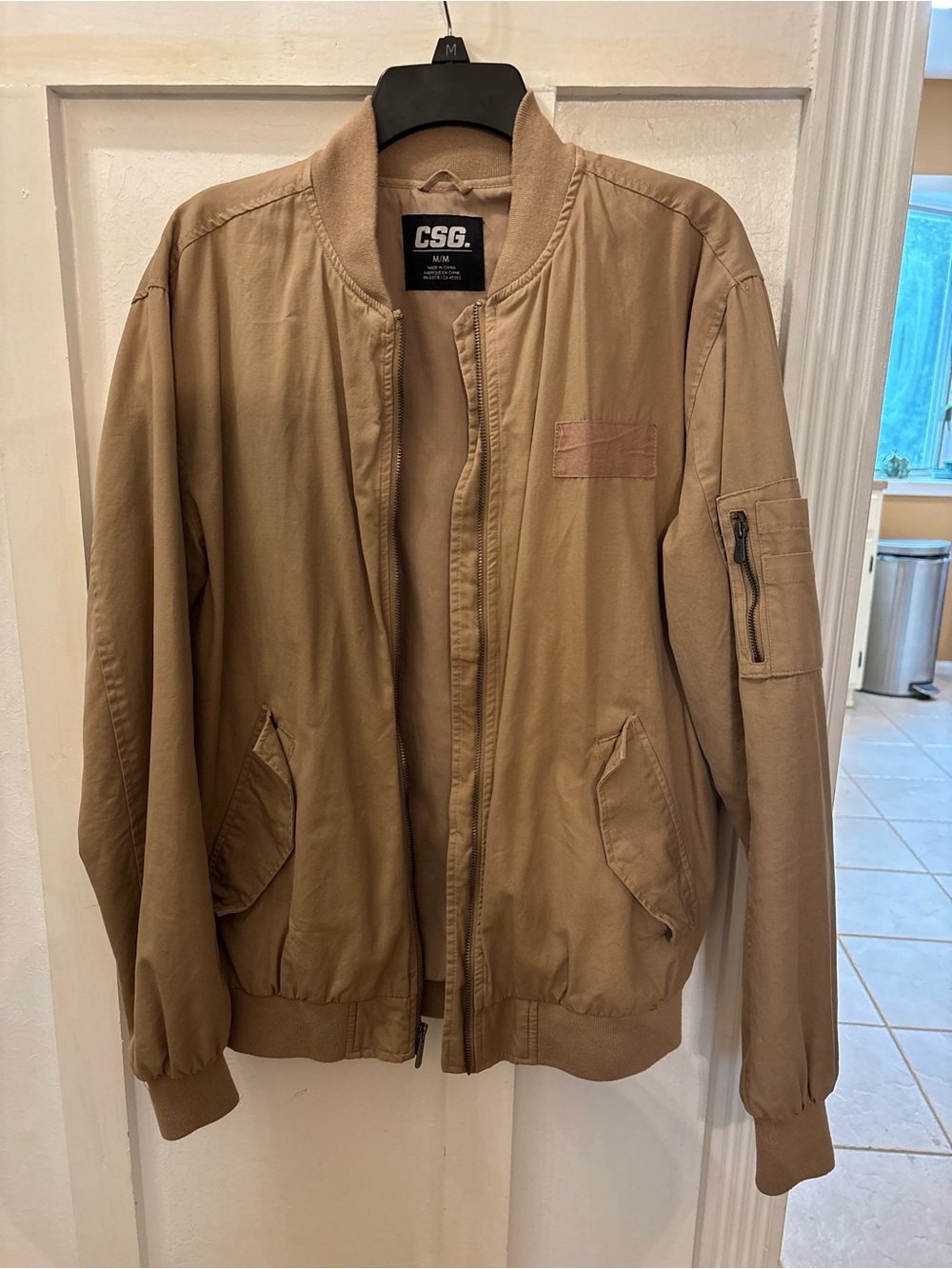 Men's CSG Tan Flight Bomber Jacket